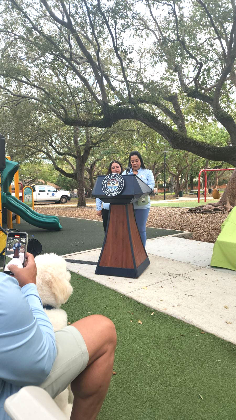 Unveiling of buddy bench at Peacock Park